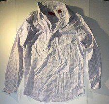 Alfani Men's Purple Dress Shirt Purple Plaid Size 16 16/35