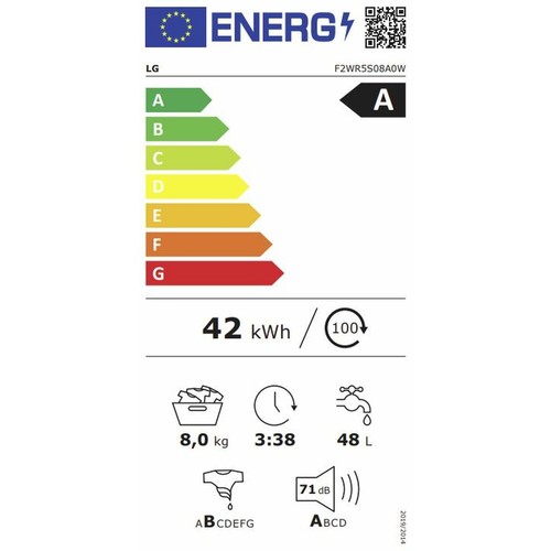 Lavadora LG F2WR5S08A0W 60 cm 1200 rpm 8 kg - Imagen 2 de 2