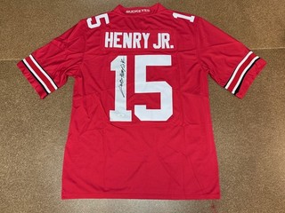 CHRIS HENRY JR. SIGNED OHIO STATE BUCKEYES JERSEY W JSA CERT AUTO XL 5751