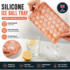 33 Cavity Silicone Ice Ball Tray Round Ice Cube Mould Maker BPA Free Reusable