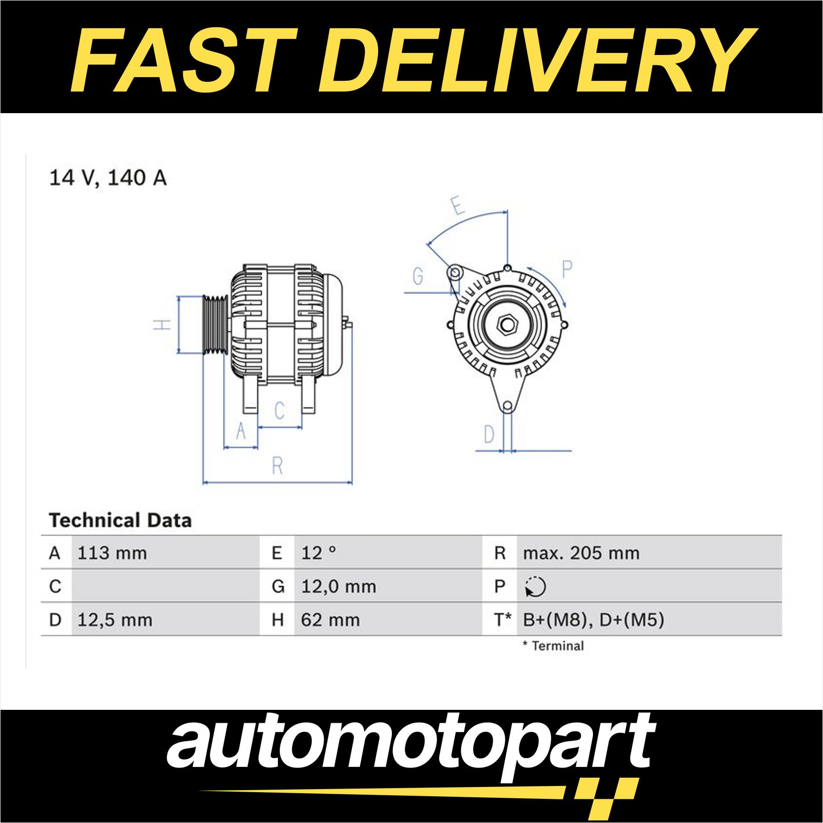 BOSCH 0 986 082 620 Alternator for FIAT,SUZUKI - Image 11