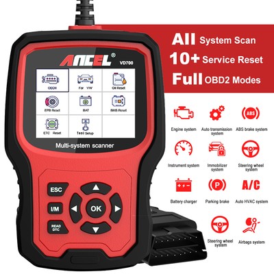 Ancel VD700-US For VW Audi All System Car OBD2 Diagnostic Scanner Oil TPMS DPF