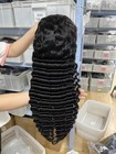Black Curly Human Hair Lace Front Wig 26in Free-Part With Baby Hair — photo 2