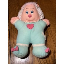 Vintage Plush Sleepy Lamb Toy Pastel Pajamas Heart Pink Bows Easter Baby