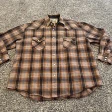 Jesse James Shirt Mens XL Flannel West Coast Choppers Pearl Snap Work Wear 