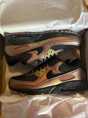 Nike Air Max 90 Black/Dark Russet/Metallic Copper Größe 42,5