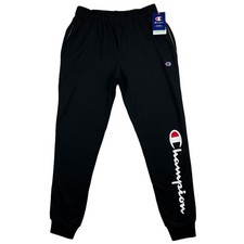 Champion PowerBlend Mens Fleece Jogger Pants Size M 30x33 Navy Blue Graphic