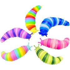 Kabvy Sensory Slug Fidget Toys 6 Pack - Sensory Toys for Autism, ADHD, Anxiet...