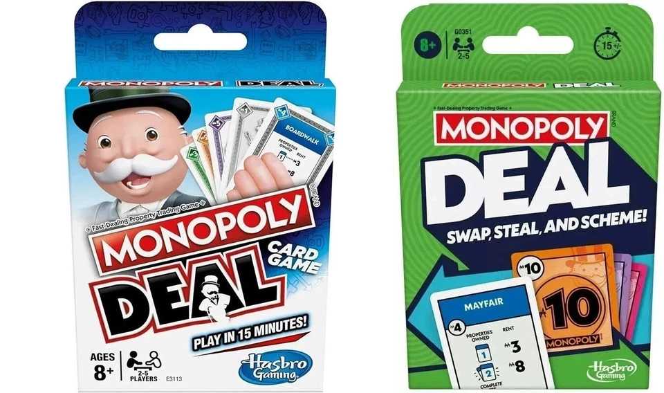 2 Monopoly Deal Card Game white and green | UK Seller Family Card Game