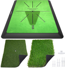 COSPOPTIC Golf Hitting Mat with Swing Path Feedback, Heavy-Duty Rubber Base