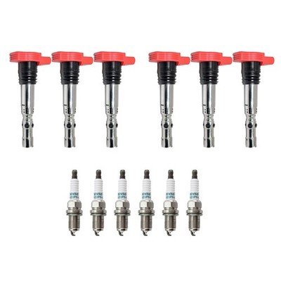Eldor 6 Ignition Coils Denso Iridium Long Life Spark Plugs Kit for A4 A6 Quattro