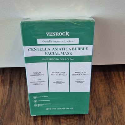 VENROCK Centella Asiatica Bubble Facial Mask 12 Sheets Deep Cleaning Moisture