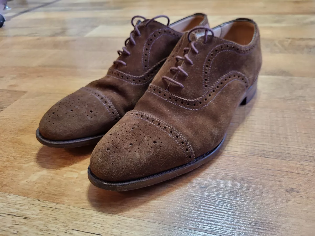 PEAL & CO x BROOKS BROTHERS size 9.5 D brown suede cap toe