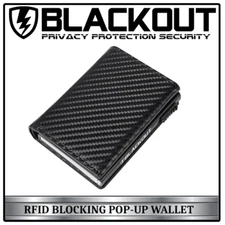 BLACKOUT RFID Blocking Pop Up Wallet  With Secure Magnetic Closure