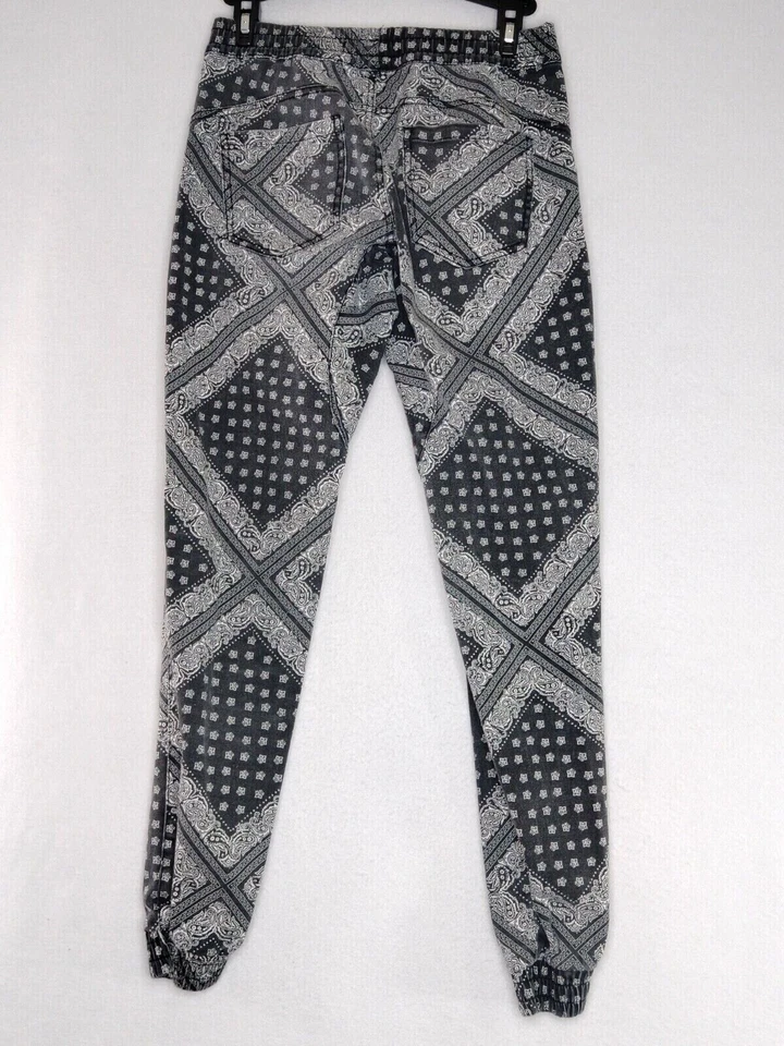 Женские эластичные штаны на талию Rue 21 размер Small цвет черный/белый с манжетами - Изображение 2 из 4