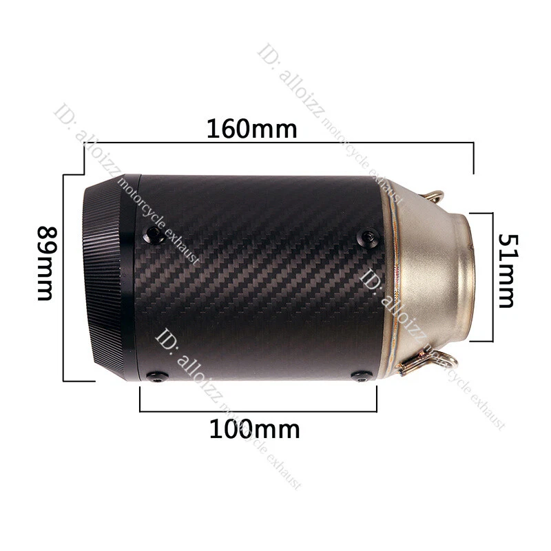Silenciador de carbono con puntas negras sistema de escape antideslizante para Suzuki GSXR1000 2012-2023 Foto 2 de 4