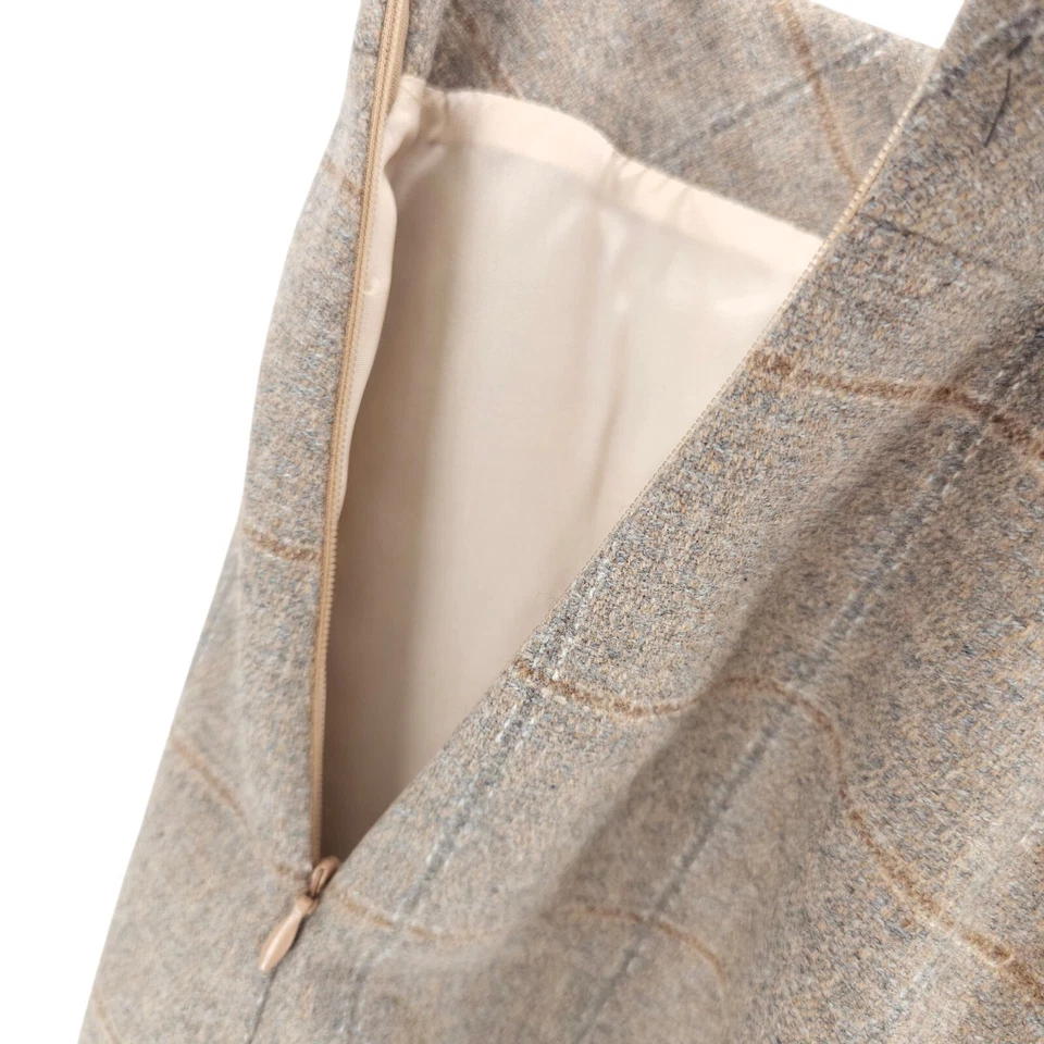 Falda Lápiz Colección SAKS FIVE AVENUE Lana Cachemira Cuadros ITALIA Talla 16 Foto 4 de 4