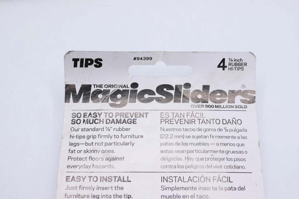 (4-Pk) Deslizadores Mágicos Punta de Pierna Goma Blanco 7/8" 94399 Foto 3 de 4