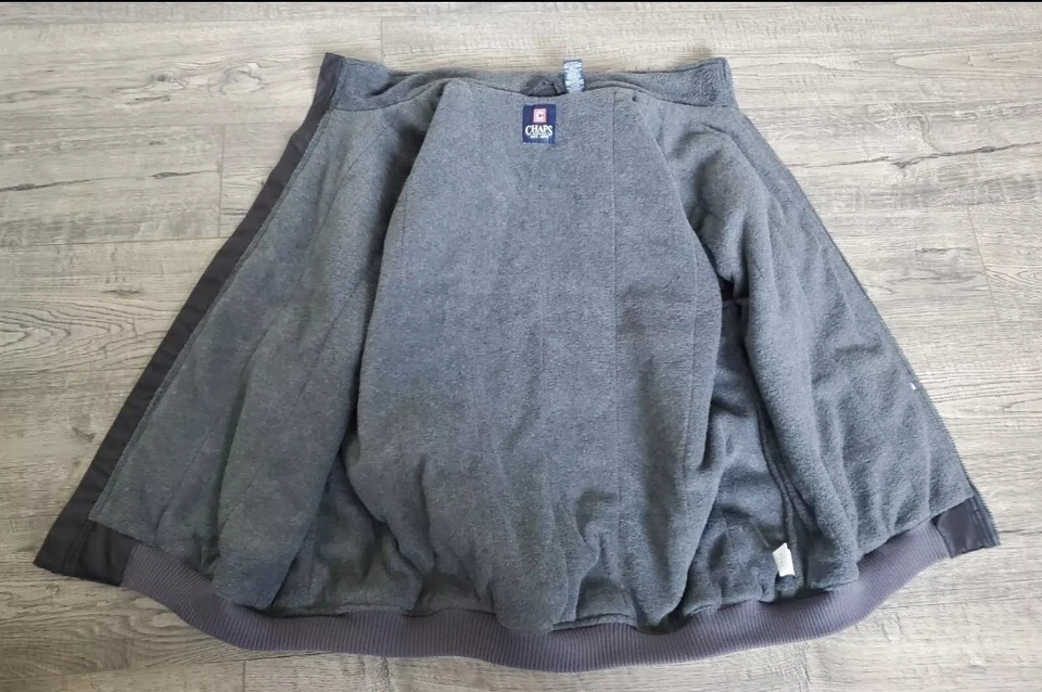 Винтажный мужской черный и темно-серый флисовый зимний жилет Chaps Ralph Lauren с подкладкой XL - Изображение 3 из 4