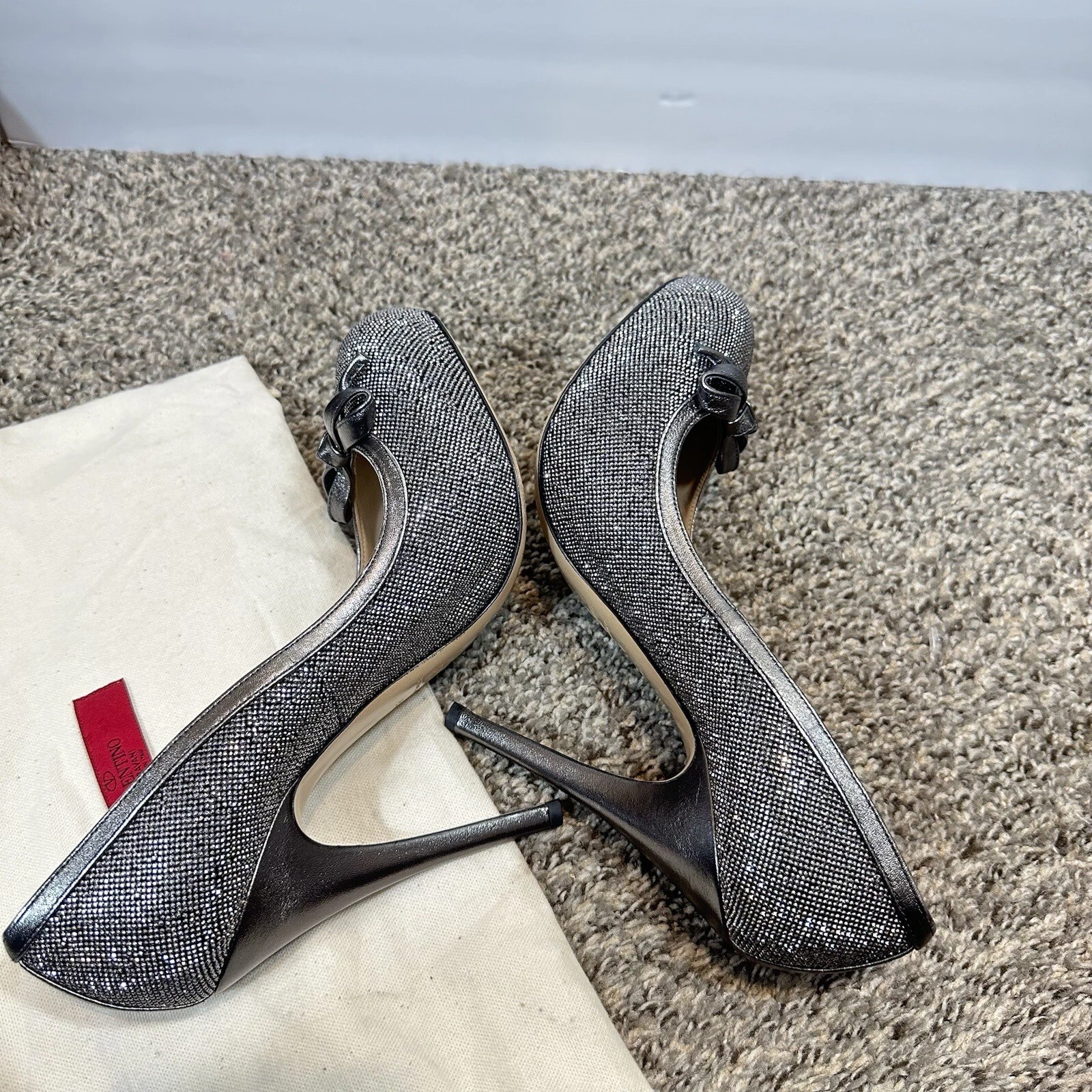 Décolleté Valentino Garavani Cristallo Abbellite Fiocco Scintillante EU 39 5 US 9 5