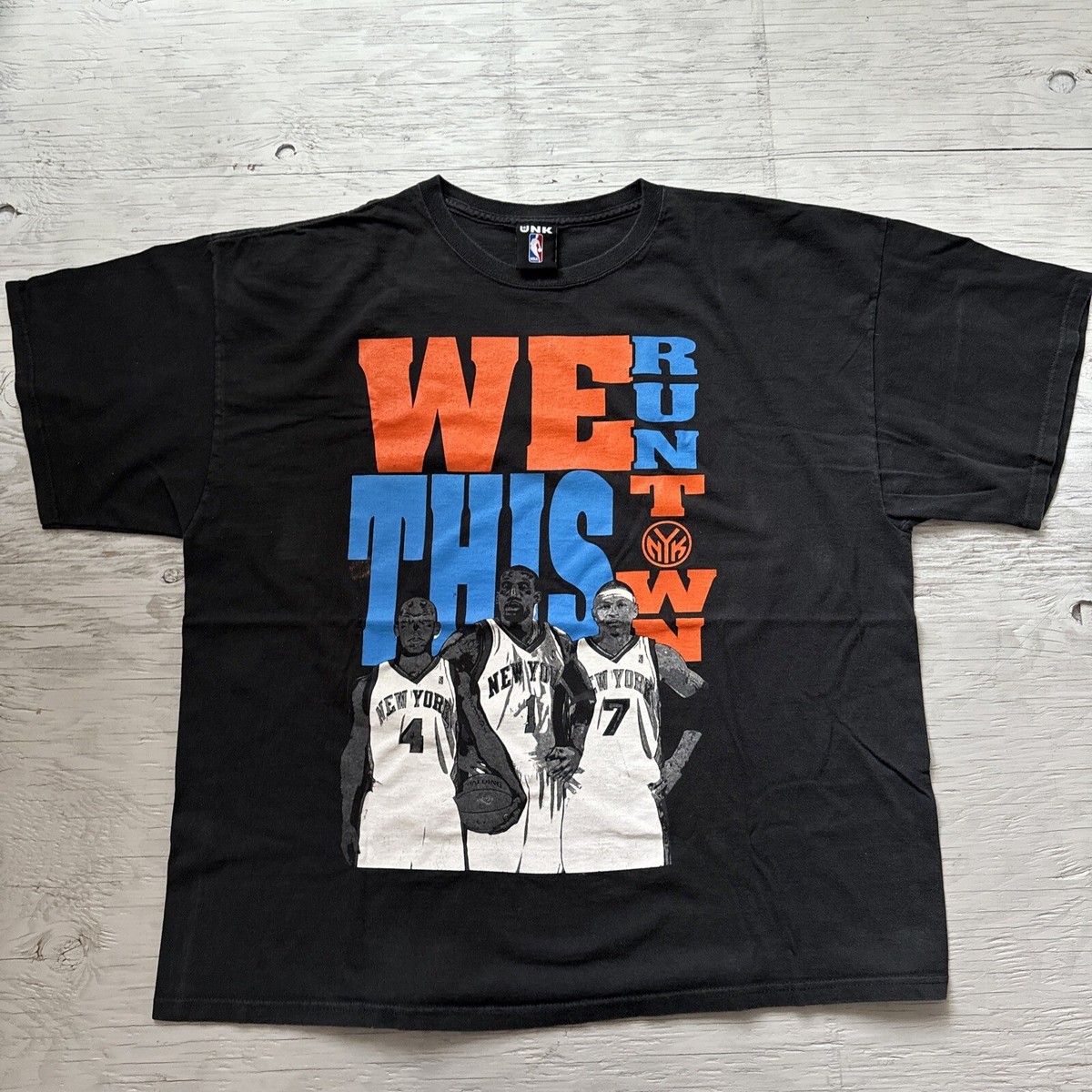 VTG NBA UNK New York Knicks We Run This Town Caricature Basketball 