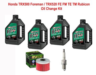 Maxima Oil Change Kit NGK Plug Honda TRX500 Foreman TRX 520 FM FE TE TM Rubicon