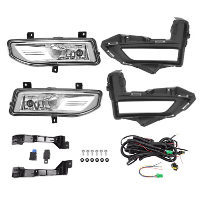 Fit For Nissan Rogue S SL SV 2017-2020 Fog Lights Lamps Switch+Bezel+Wires RH+LH