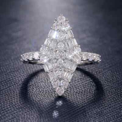 2.81CT Simulated Diamond 925 Silver Plated Ring For Anniversary Gifts for Wife