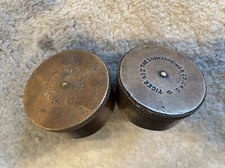 Antique Lunkenheimer Tiger No. 2 Brass Grease Cup Pair 3/8-18 NPT