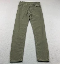 The Normal Brand Jeans Mens 28X29 Green Denim Slim Fit Straight Leg