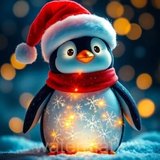 Digital Image Picture Photo Wallpaper Background Santa penguin Christmas X mas