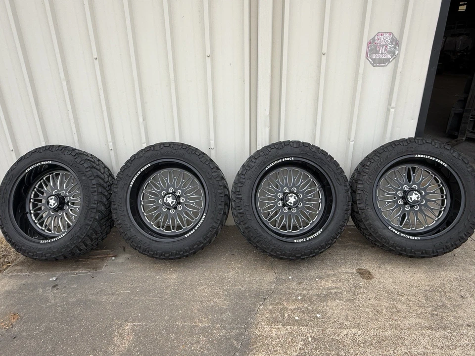 (4) 24x12 American Force N09 Extort Black & Milled Wheels, -40mm Offset, 8x170 - Image 2 of 4