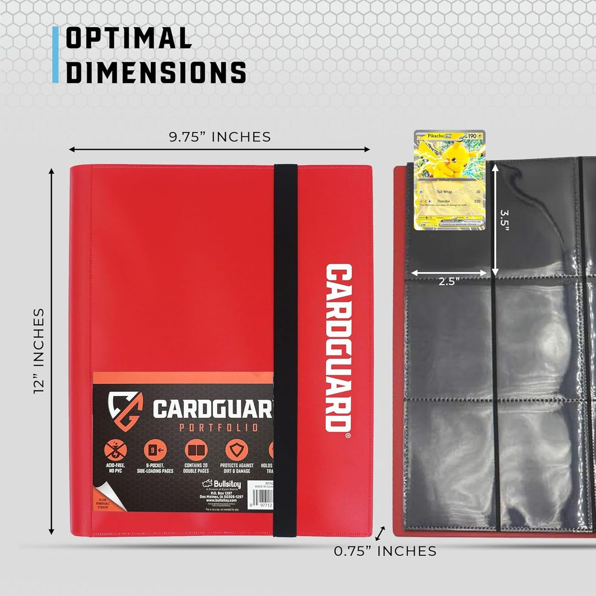 Trading Card Binder Pro-Folio – 9 Pocket Binder - Side-Loading Album,  Durable &
