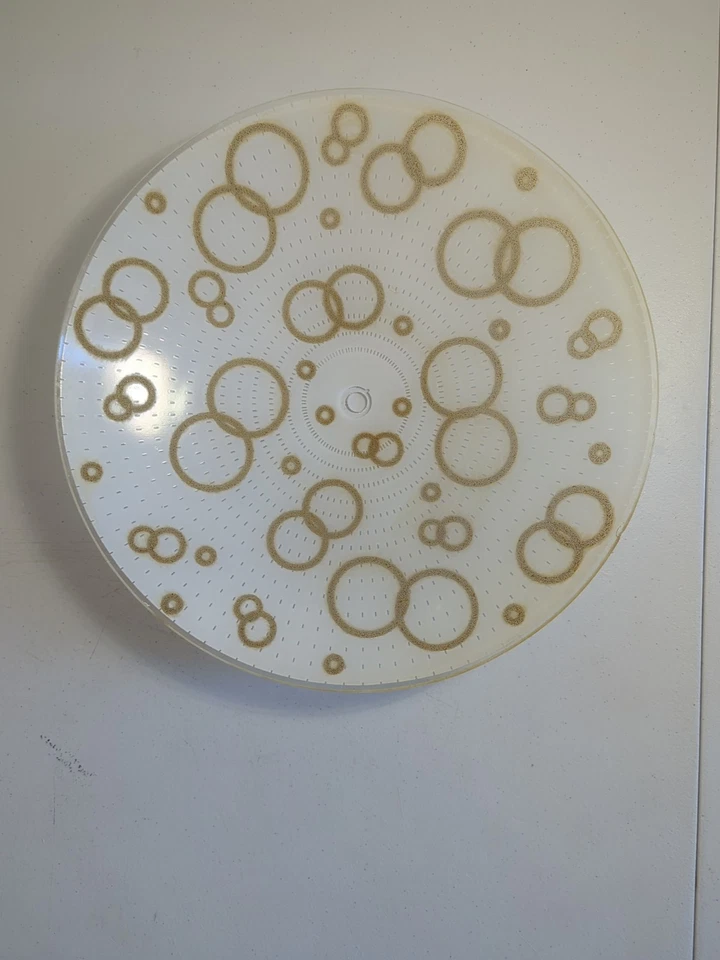 Impresionante De Colección. Accesorio de techo MCM de vidrio grande 13" con burbujas doradas y herrajes Foto 3 de 4