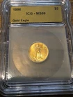 1996 Gold American Eagle 1/10th Oz $5 ICG MS 69
