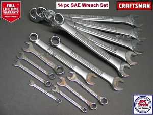 Craftsman Outils à main 14 pc SAE Ensemble de clés 7 Taille complète 7 Mini Taille 3/16" à 7/8"