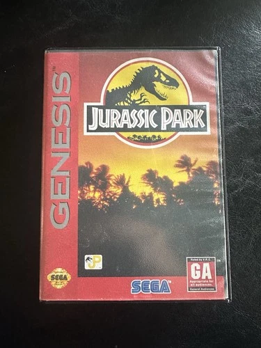 Sega Genesis Jurassic Park 1993 Action Adventure Game with Manual