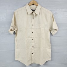 PJ Paul Jones Beige Short Sleeve Buttonup Shirt Size Large NWT