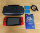 Nintendo Switch 32GB Console Red Joycons No Dock 400GB SD Card Official Case VGC