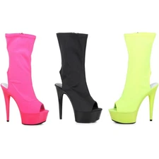 Ellie 6" Fancy Cute Peeptoe Ankle Bootie Adult Women Shoes Boots 609/Stacy