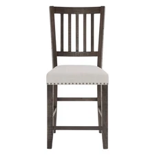 Willow Creek Distressed Slatback Upholstered Counter Stool (Set of 2)