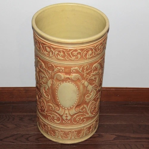Weller Pottery Arts & Crafts Umbrella Stand 20" Antique American Relief