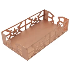 Boston International Metal Napkin Caddy – Copper Circle Star, Guest Towel Size