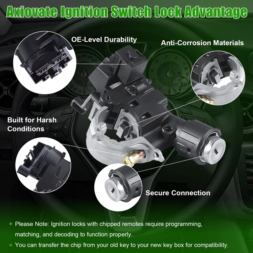 Ignition Lock Cylinder Assembly For 08-11 Ford Focus Escape Mercury W/ Chip Keys Foto 4 de 4