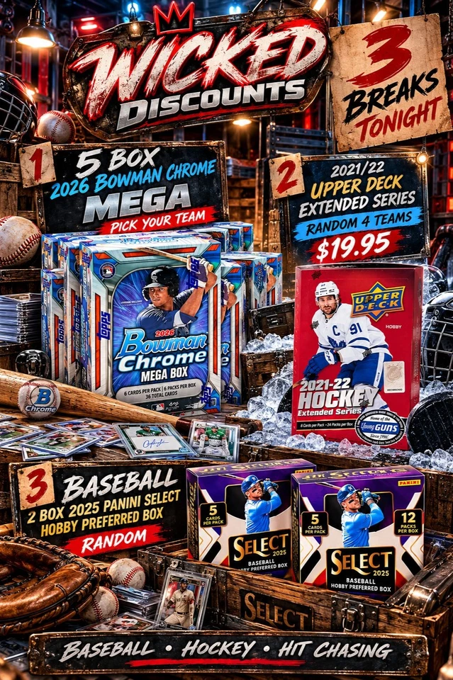 ⚾🏒 Bowman Chrome & Select ⚾PYT • Upper Deck 🏒•Full RIP MENU 130+ Rips