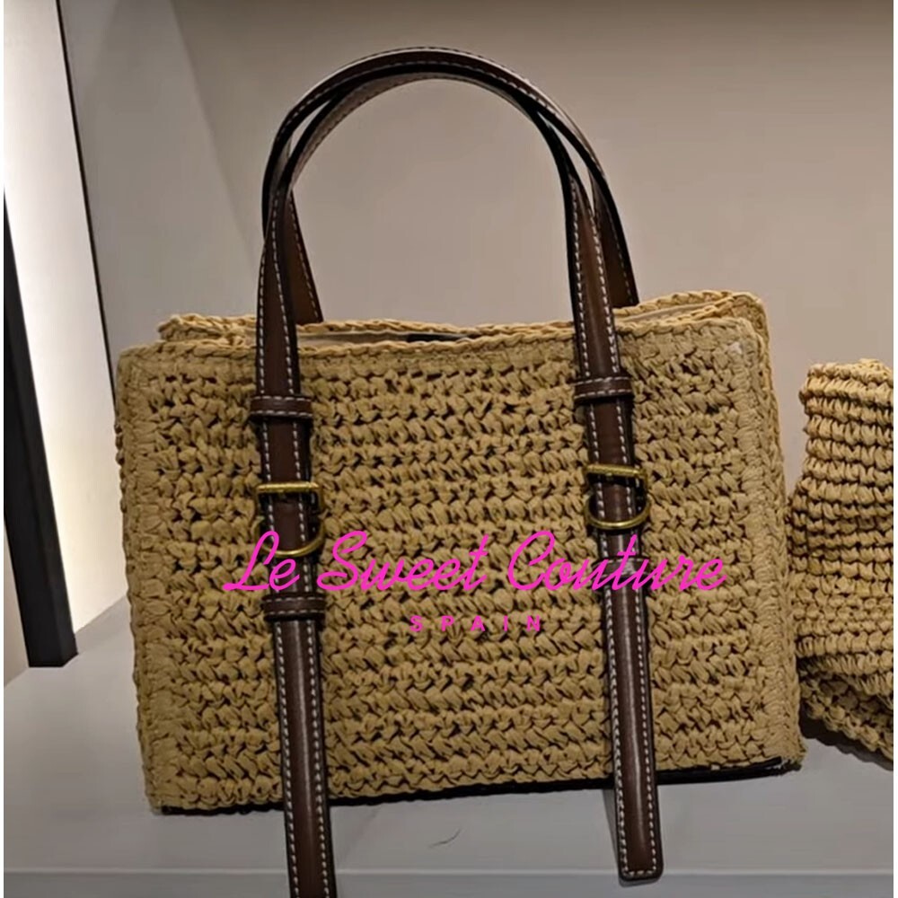 ZARA WOMAN NWT SS25 WOVEN MINI TOTE BAG KIGHT BEIGE 6620/510