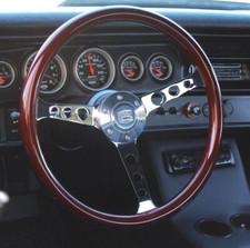 380mm Chrome Indy Steering Wheel Dark Wood Grip 15 - 6 Hole Chevy Truck Ford 380mm Chrome Indy Steering Wheel Dark Wood Grip 15 - 6 Hole Chevy Truck Ford