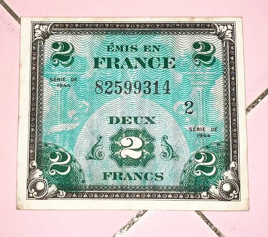 未使用 1944年 フランス 軍票 France 5 フラン francs 紙幣 未使用 1944年 フランス 軍票 France 5 フラン francs 紙幣