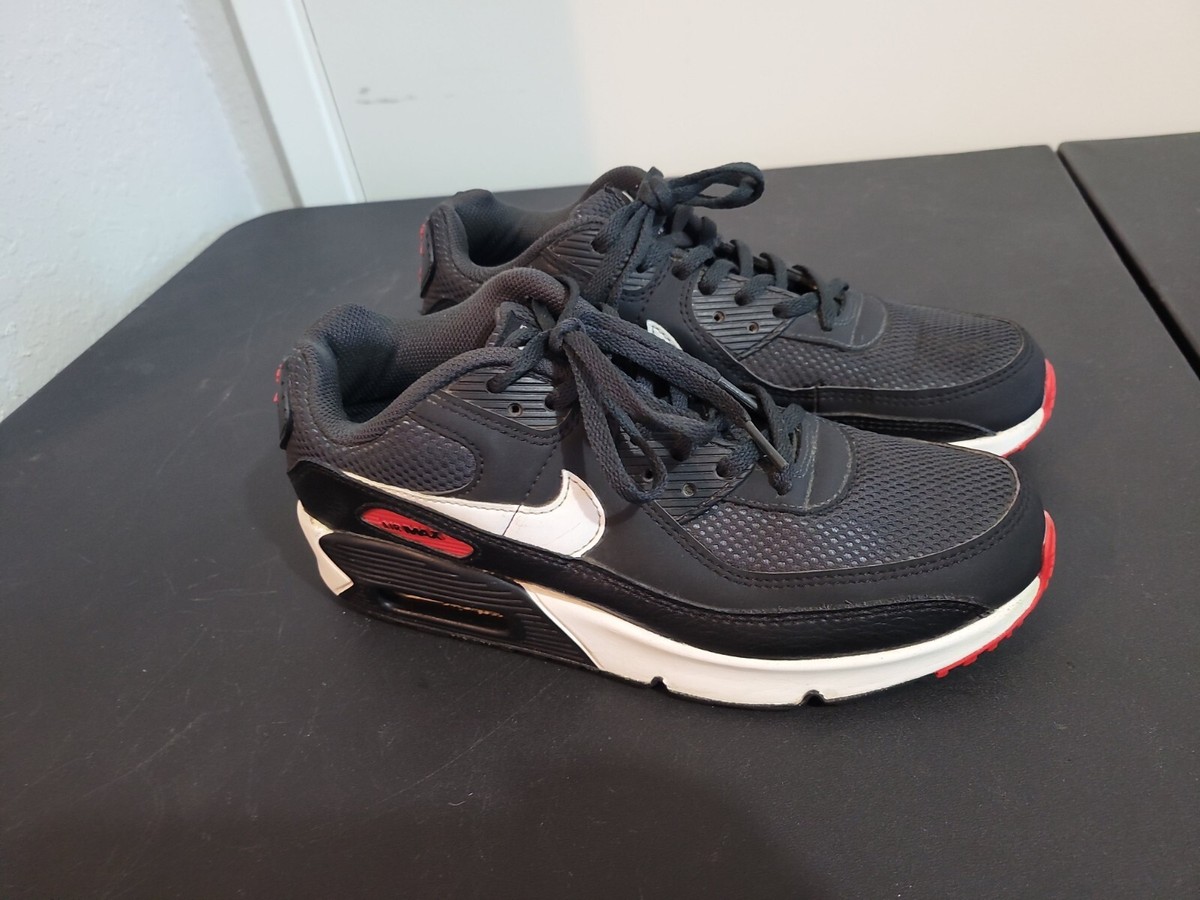 NIKE AIR MAX 90 GS DARK SMOKE-WHITE-BLACK SZ 6.5Y- WOMENS SZ