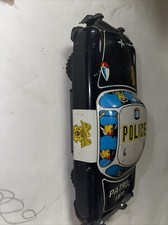 Vtg Tin Friction Police Car Toy